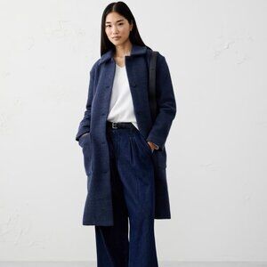 Banana Republic Factory Knit Coat XL - Navy Heather